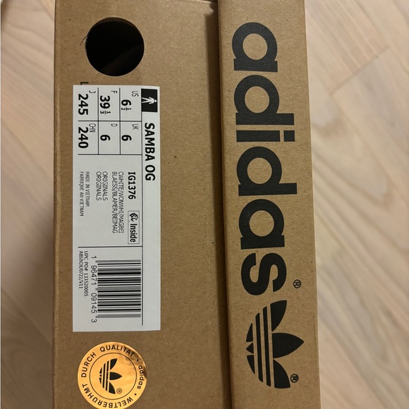 Adidas Originals Samba OG Core White Wonder White Magic Beige - M 6.5/W 7.5 - Picture 5 of 5